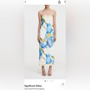 Floral Blue and White Maxi Skirt